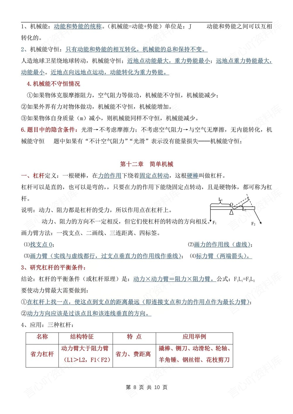 初中物理-八年级下人教版重点考点知识总结新教材初二下册插图初中物理5