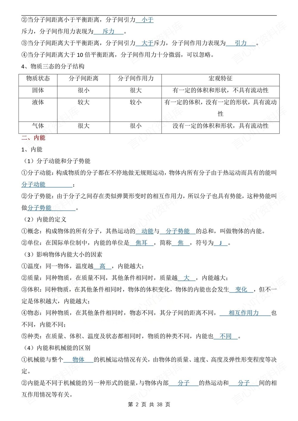 初中物理-九年级全人教版单元重点知识梳理新版初三上下册插图初中物理2