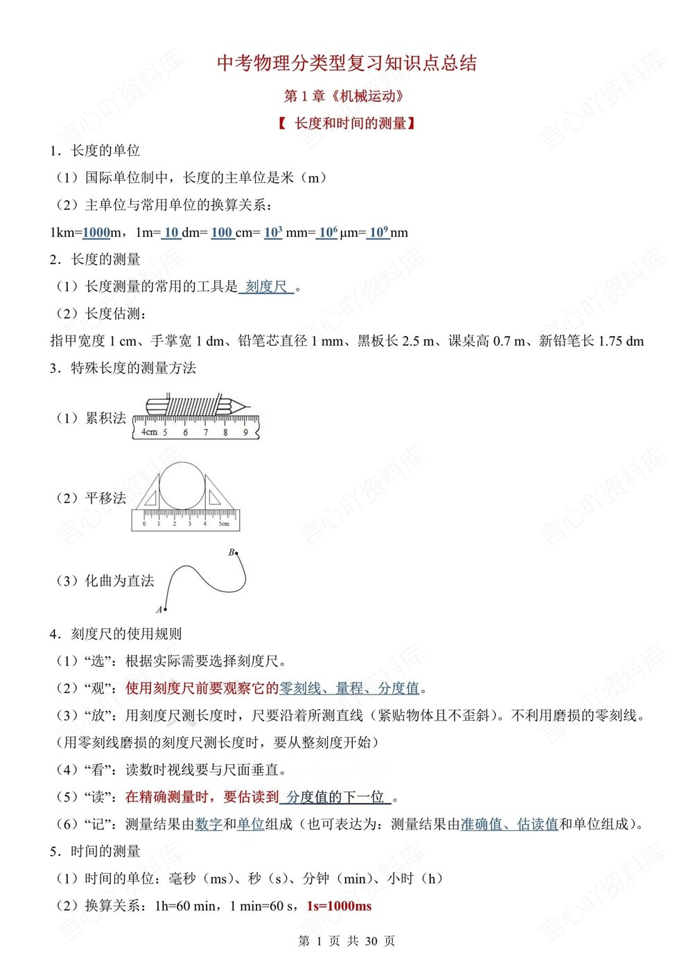 初中物理-中考复习知识考点梳理汇总中考知识专项梳理插图初中物理1