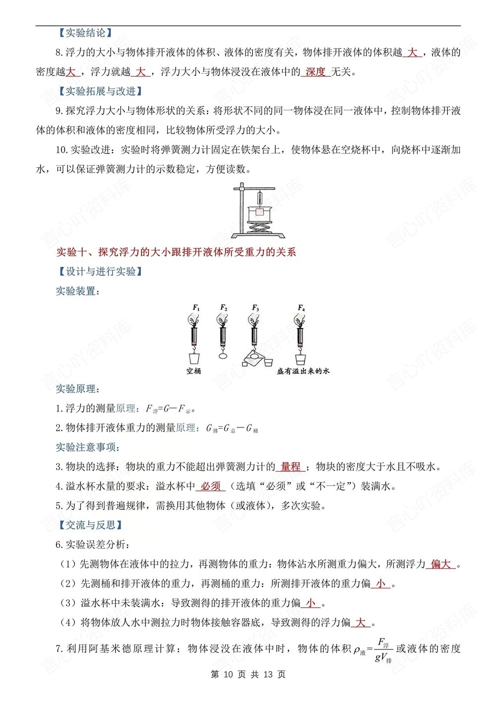 初中物理-中考专项13个常考实验汇总中考专项专题复习插图初中物理6