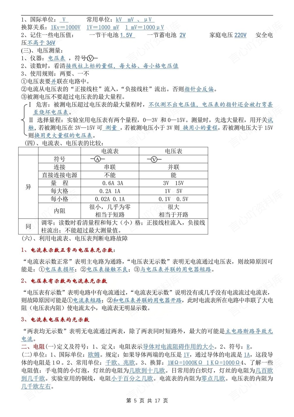 初中物理-九年级全沪粤版单元重点知识梳理新版初三上下册插图初中物理5