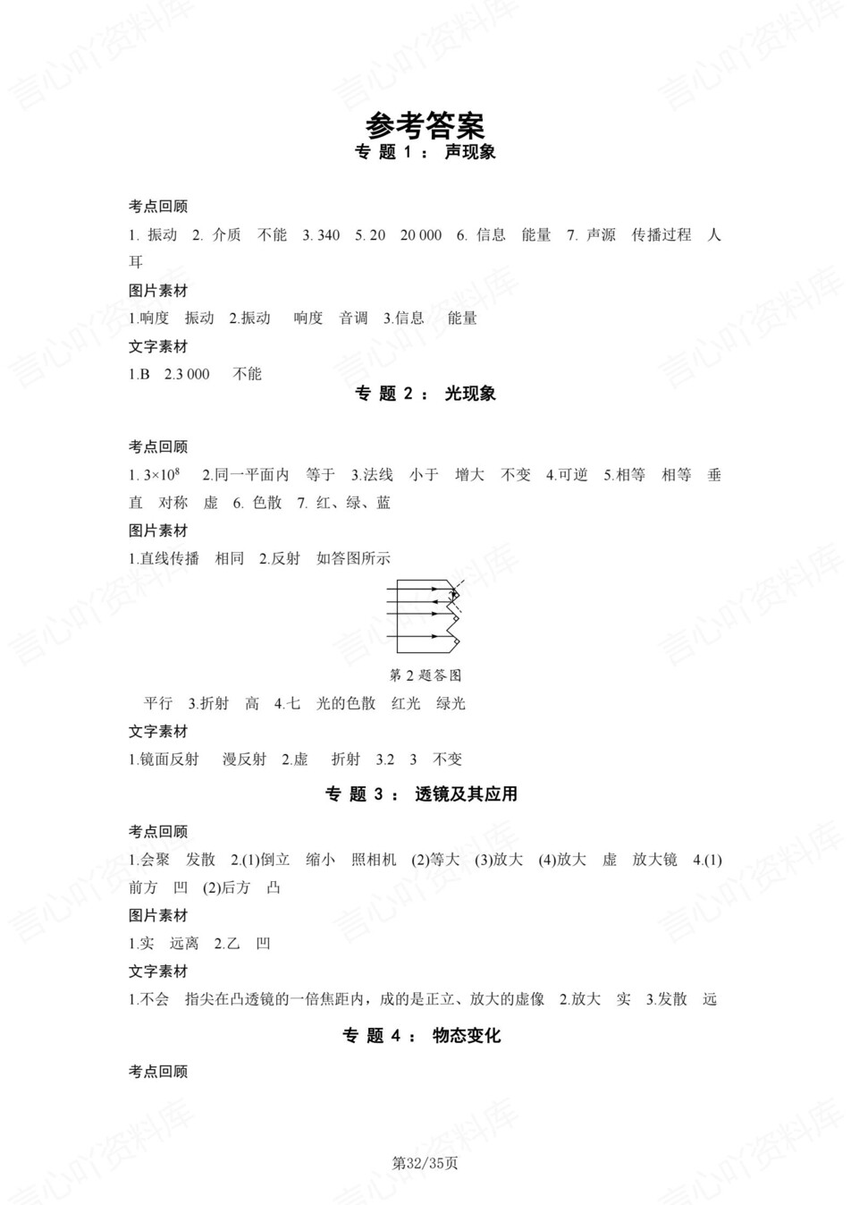 初中物理-新版中考专题知识点总结填空中考专项复习归纳插图初中物理7