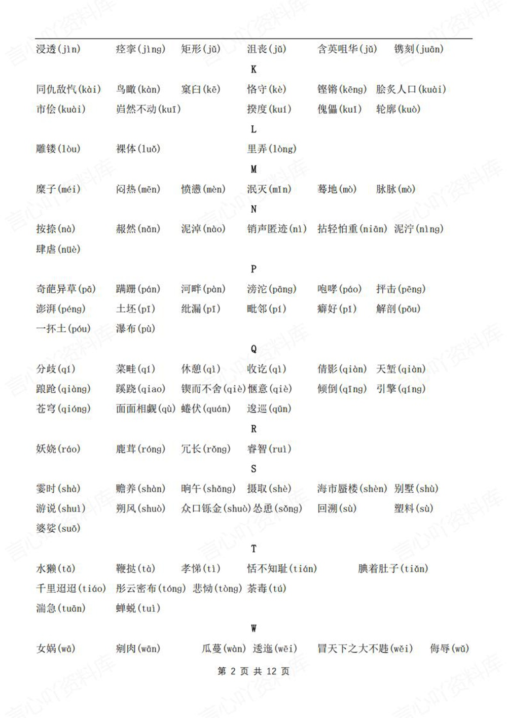初中语文-新版中考常见易错字词成语汇总中考专项专题复习插图初中语文2