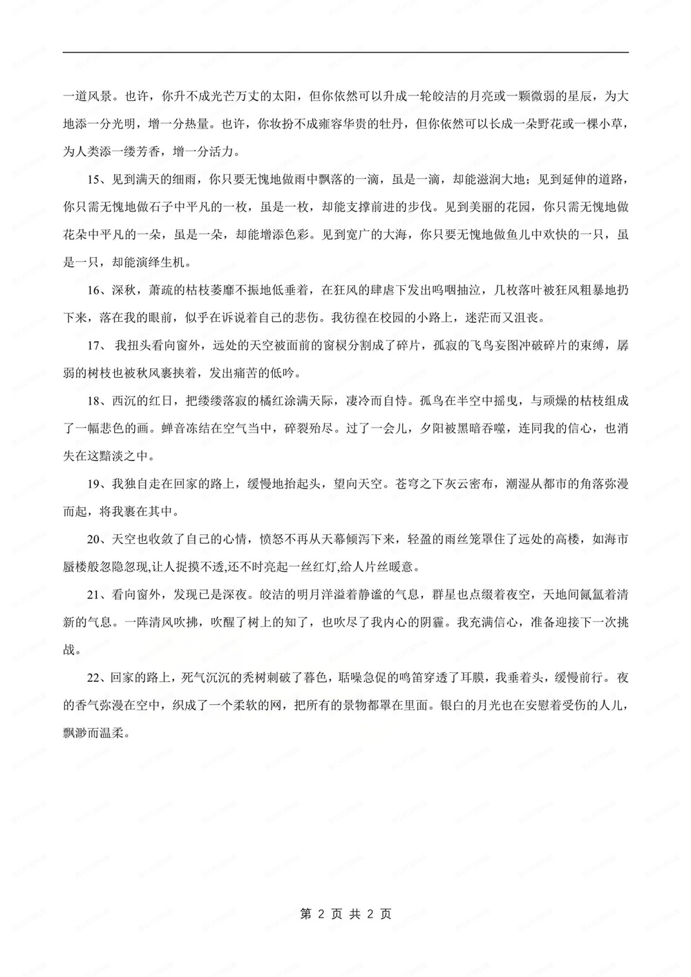 初中语文-新版中考环境描写高分句子汇总中考专项素材汇总插图初中语文2