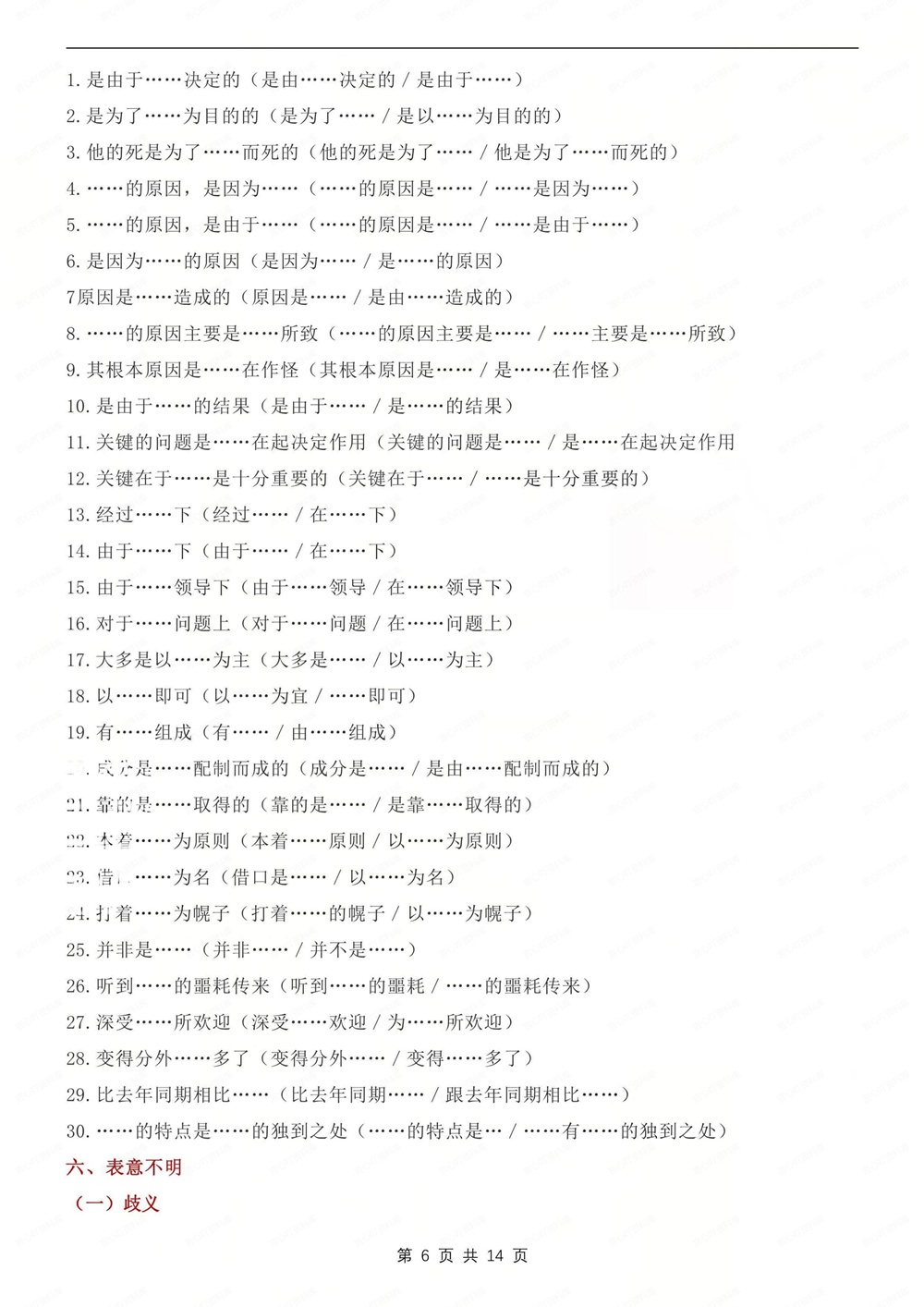 初中语文-新版中考病句辨析及练习测试专项知识归纳总结插图初中语文6