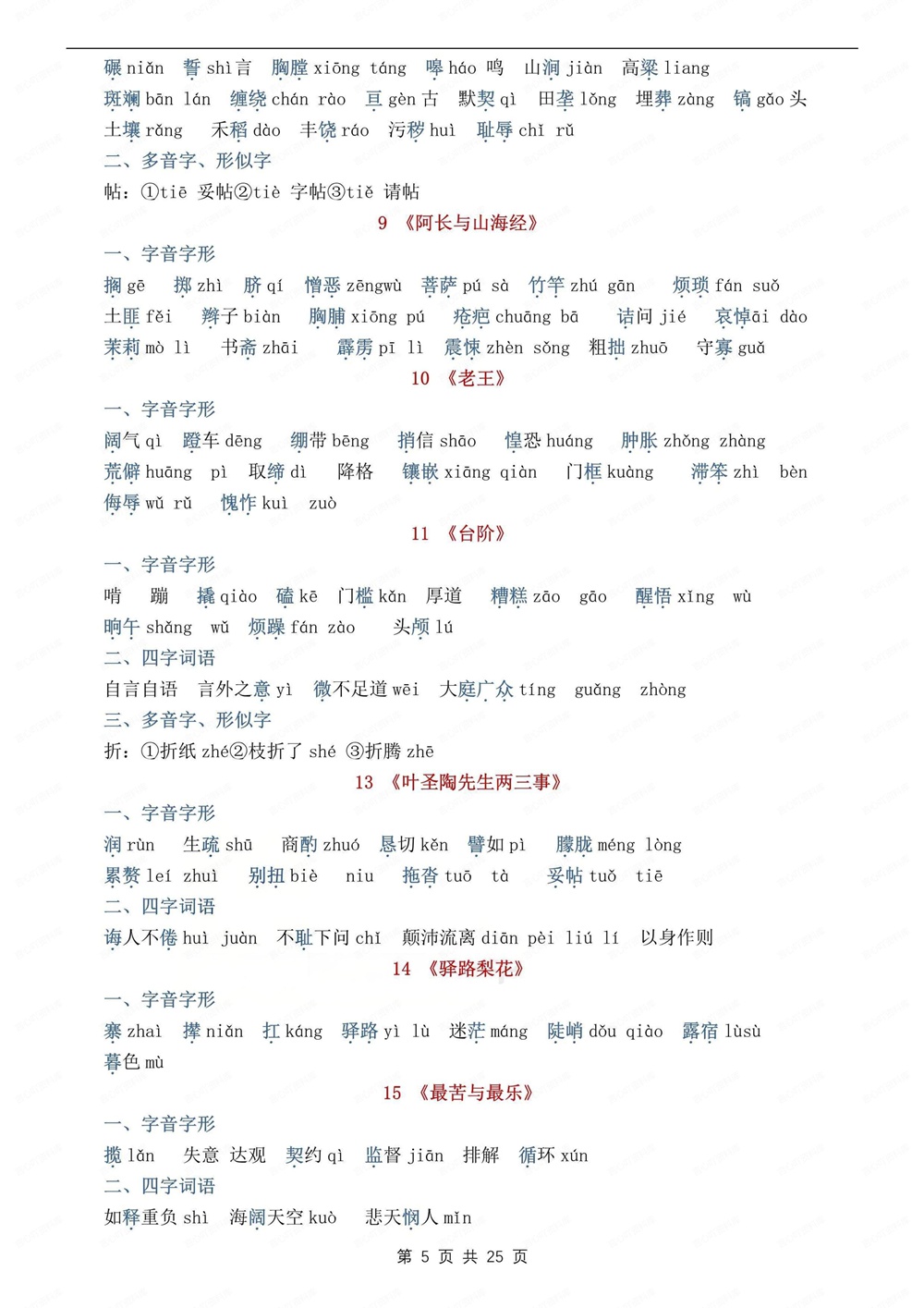 初中语文-新版中考字音字形汇总梳理专项知识归纳总结插图初中语文5