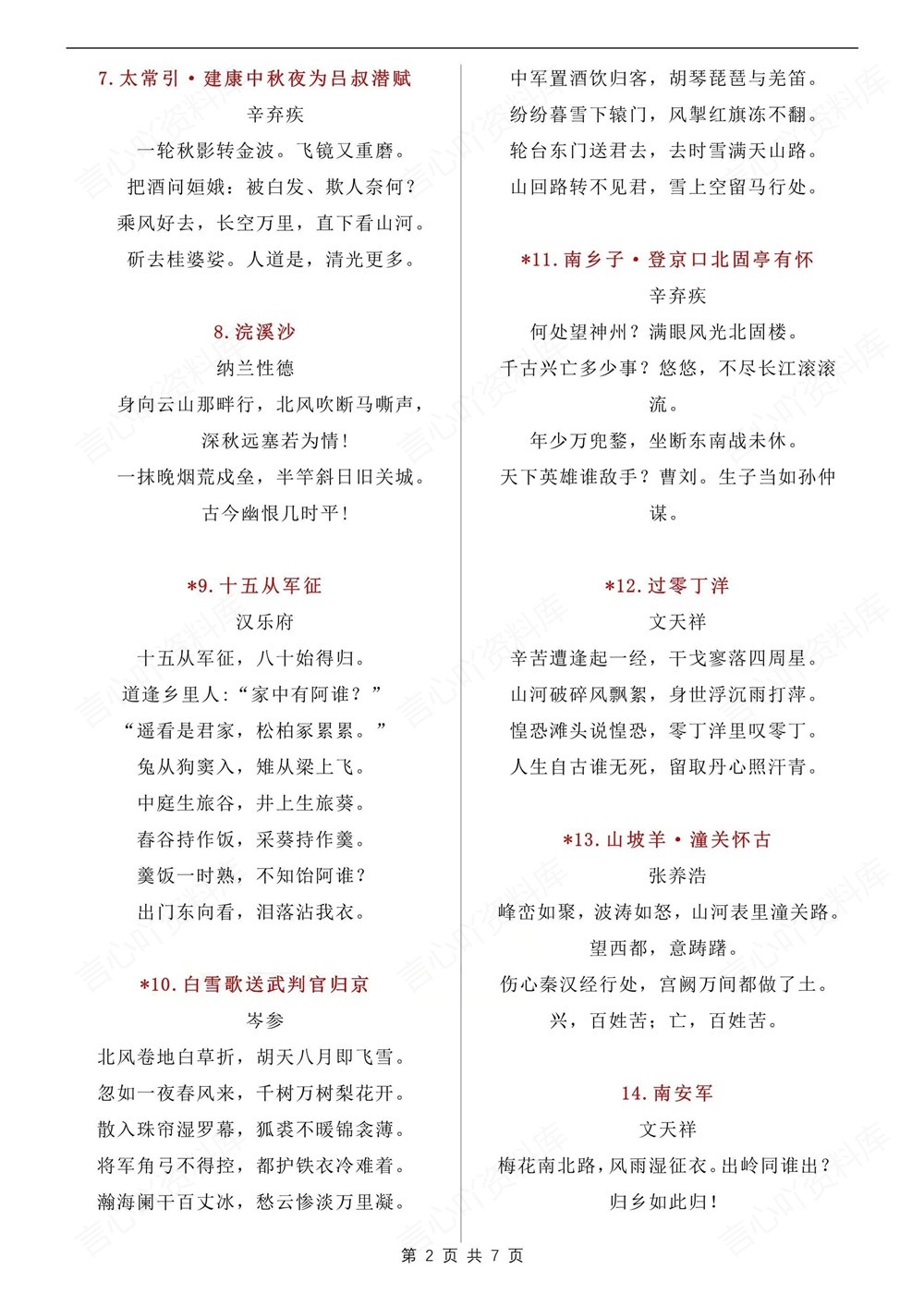 初中语文-九年级下常考古诗文梳理新版初三下册插图初中语文2