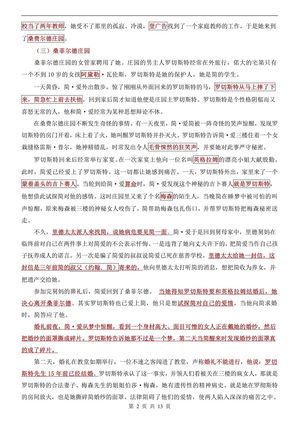 初中语文-九年级下简爱-知识考点讲练新版初三下册插图初中语文2