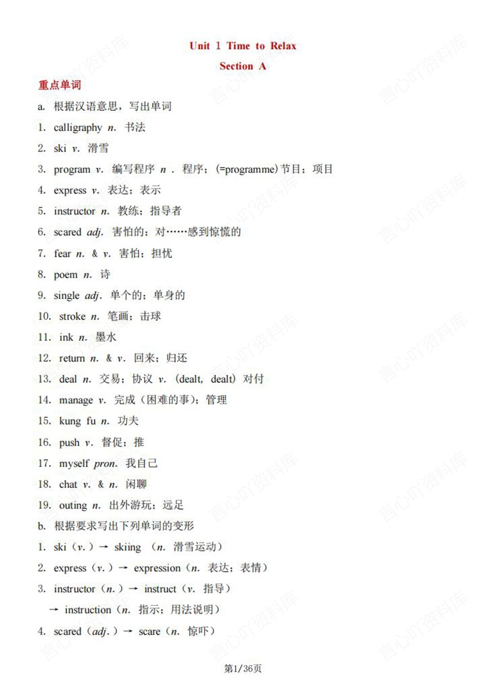 初中英语-八年级下人教版单词短语句型梳理总结新版初二下册插图初中英语1