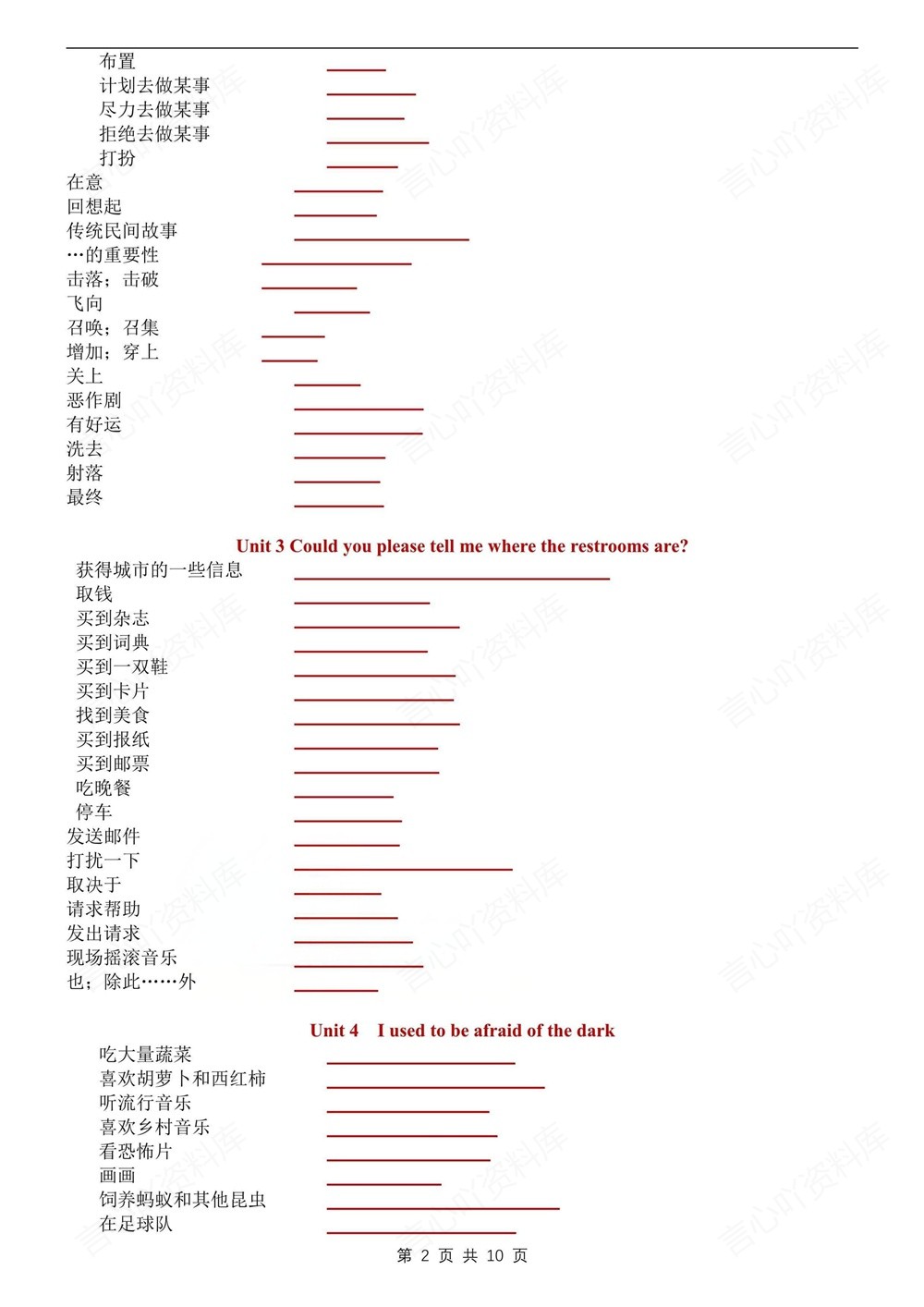 初中英语-九年级全人教版重点短语归纳默写新版初三上下册插图初中英语2