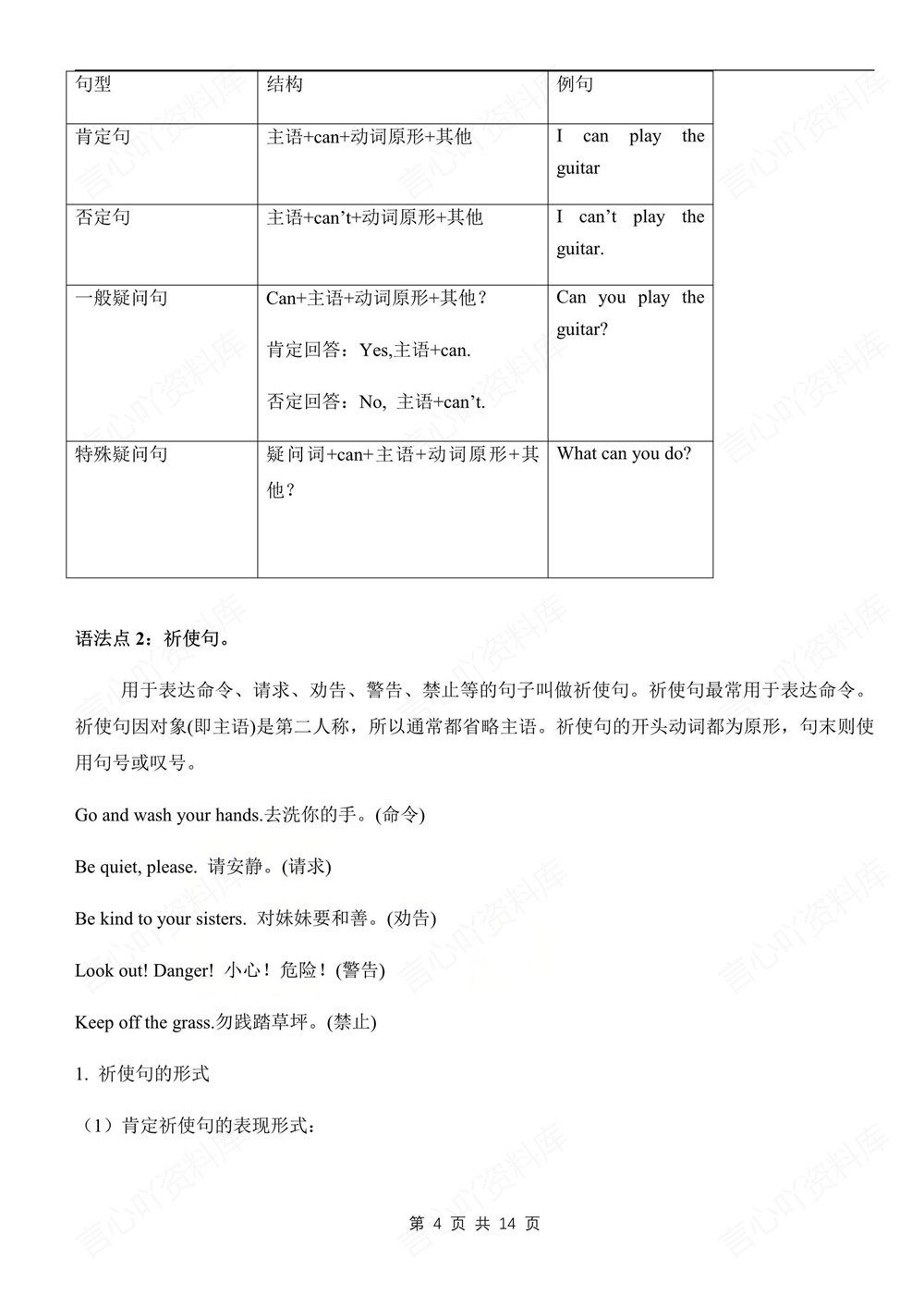 初中英语-七年级下人教版单元语法知识梳理新教材初一下册插图初中英语4