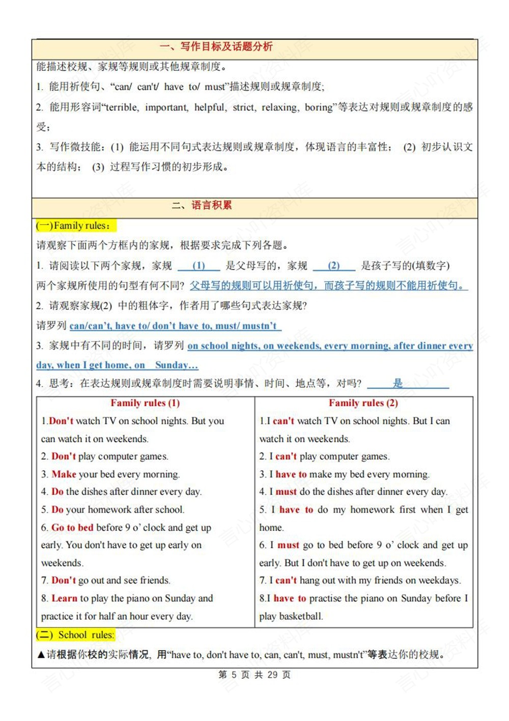 初中英语-七年级下人教版单元作文知识总结新教材初一下册插图初中英语5