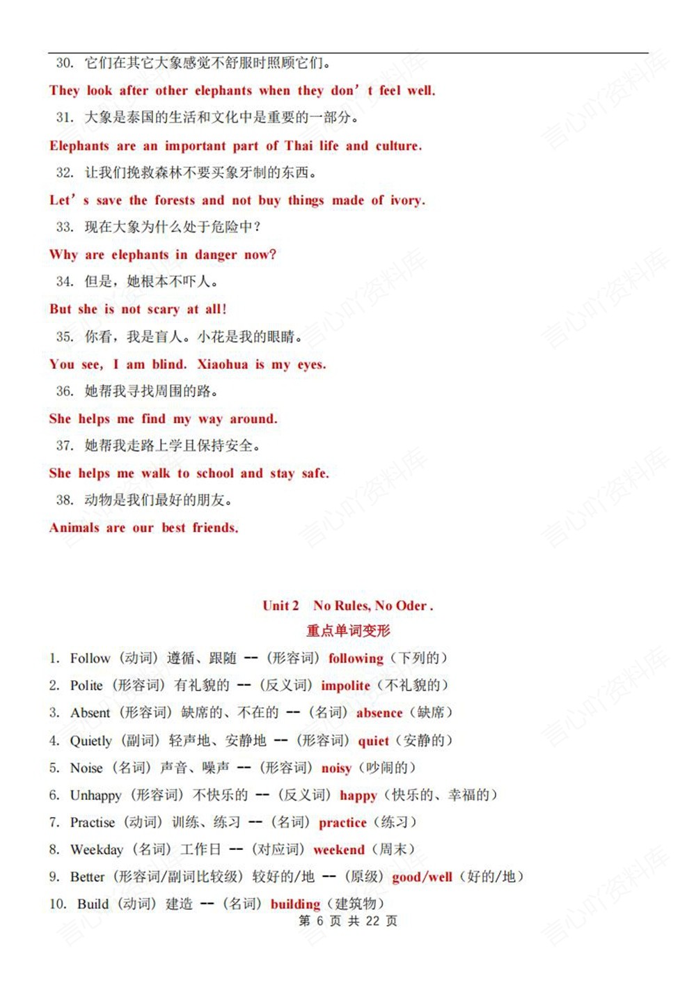 初中英语-七年级下人教版单元同步知识梳理总结新教材初一下册插图初中英语6