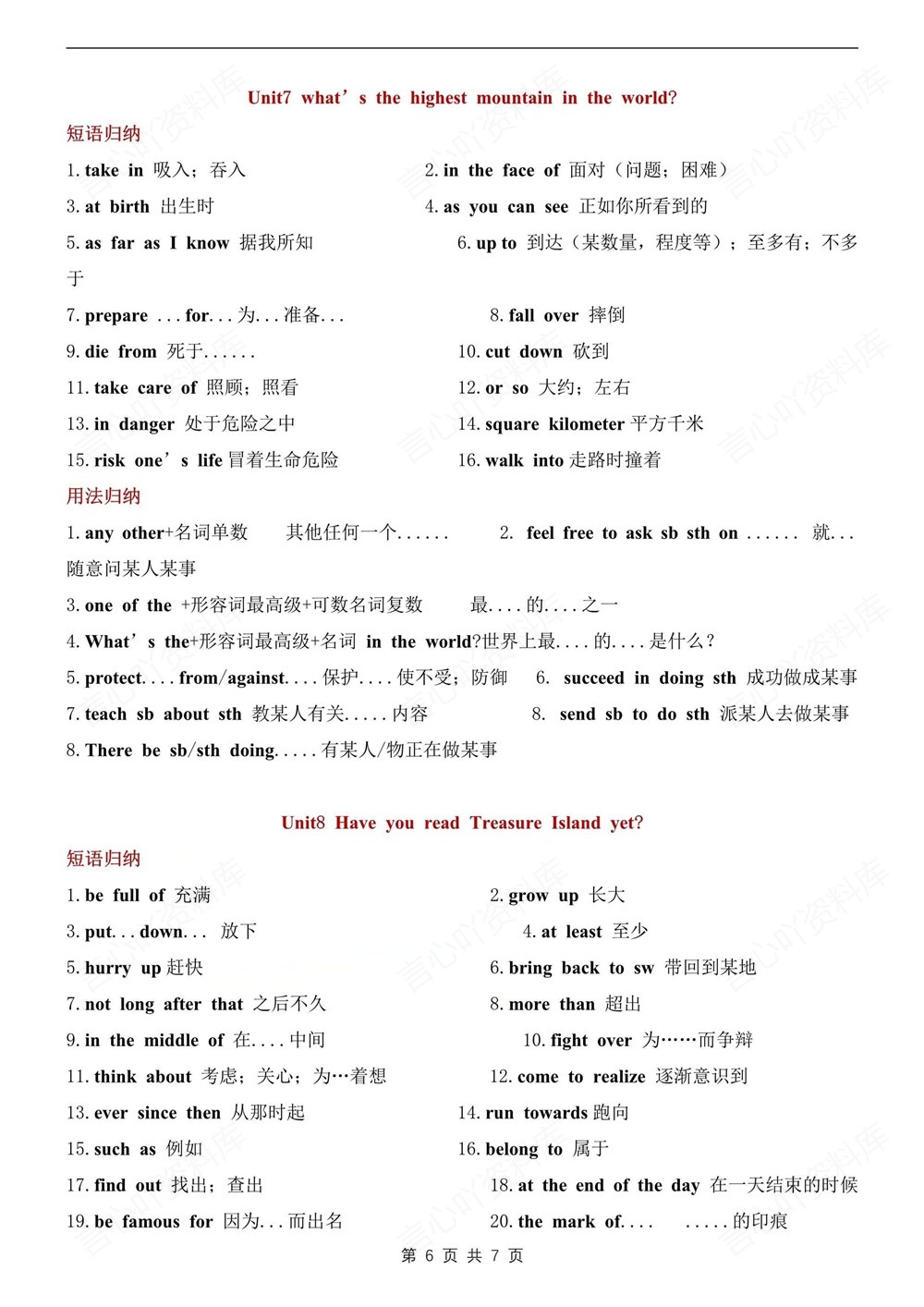 初中英语-八年级下人教版短语/用法/好句子归纳新版初二下册插图初中英语6