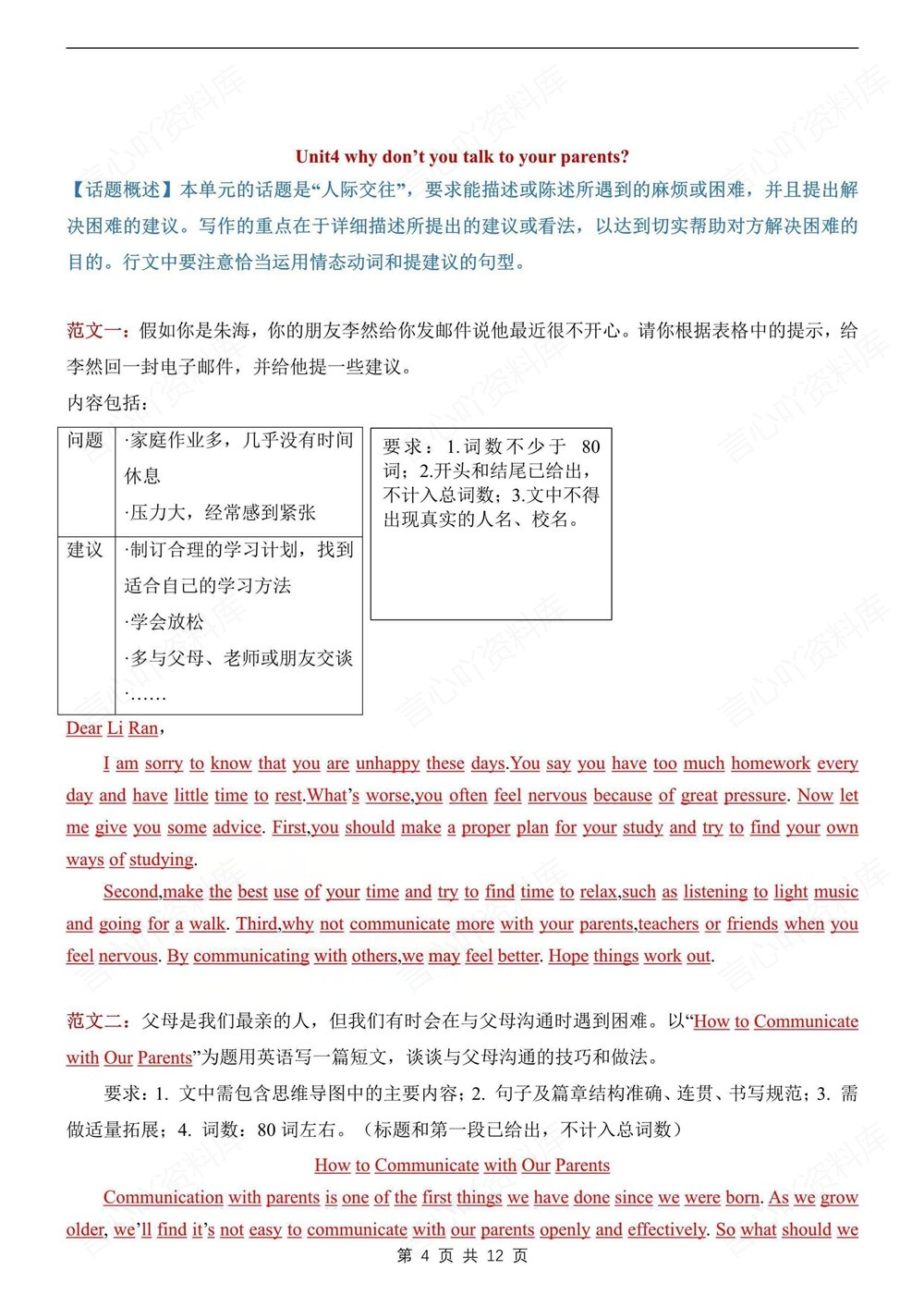 初中英语-八年级下人教版期末作文知识复习新版初二下册插图初中英语4