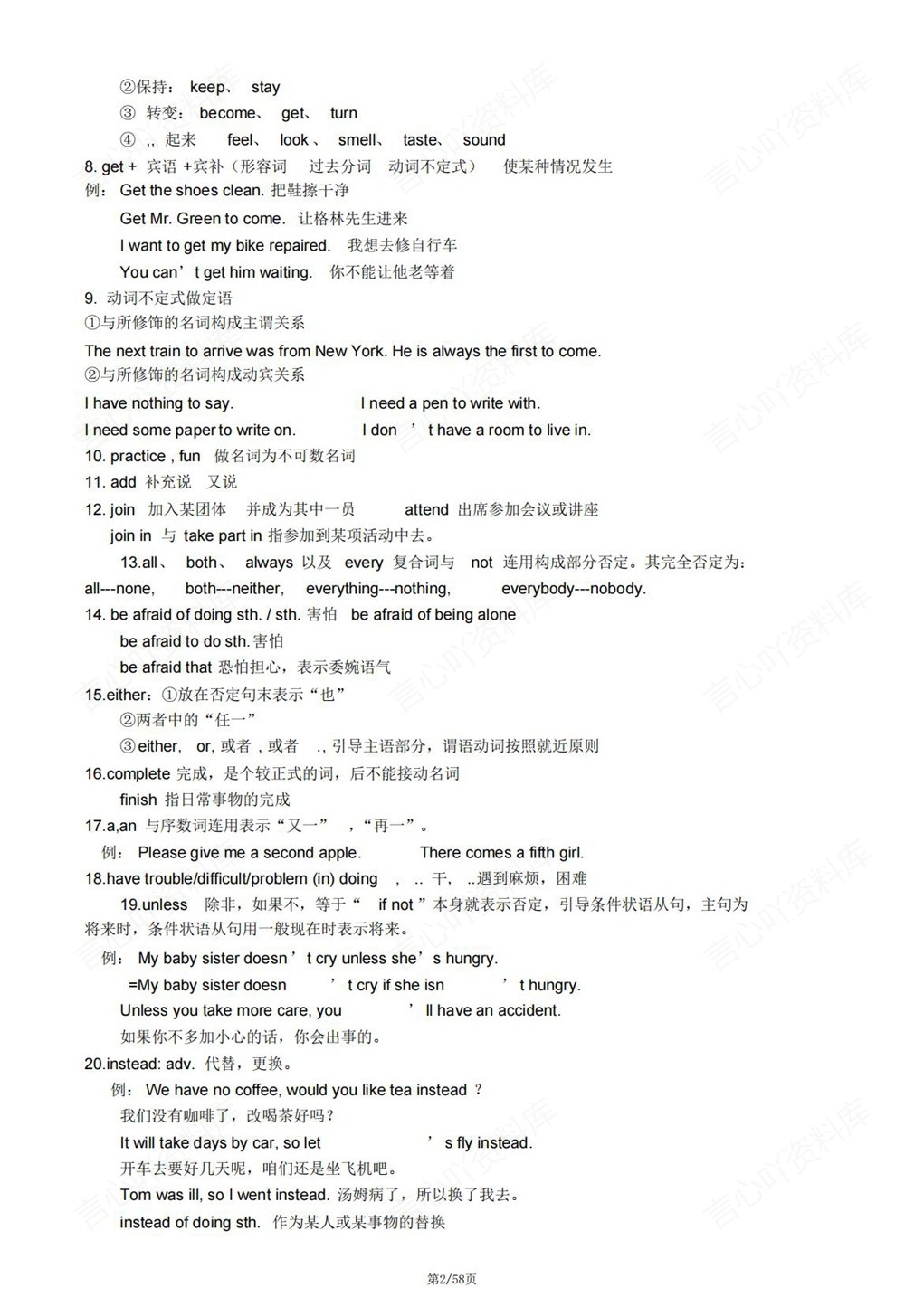 初中英语-九年级全沪教版短语句型重点梳理总结新版初三上下册插图初中英语2