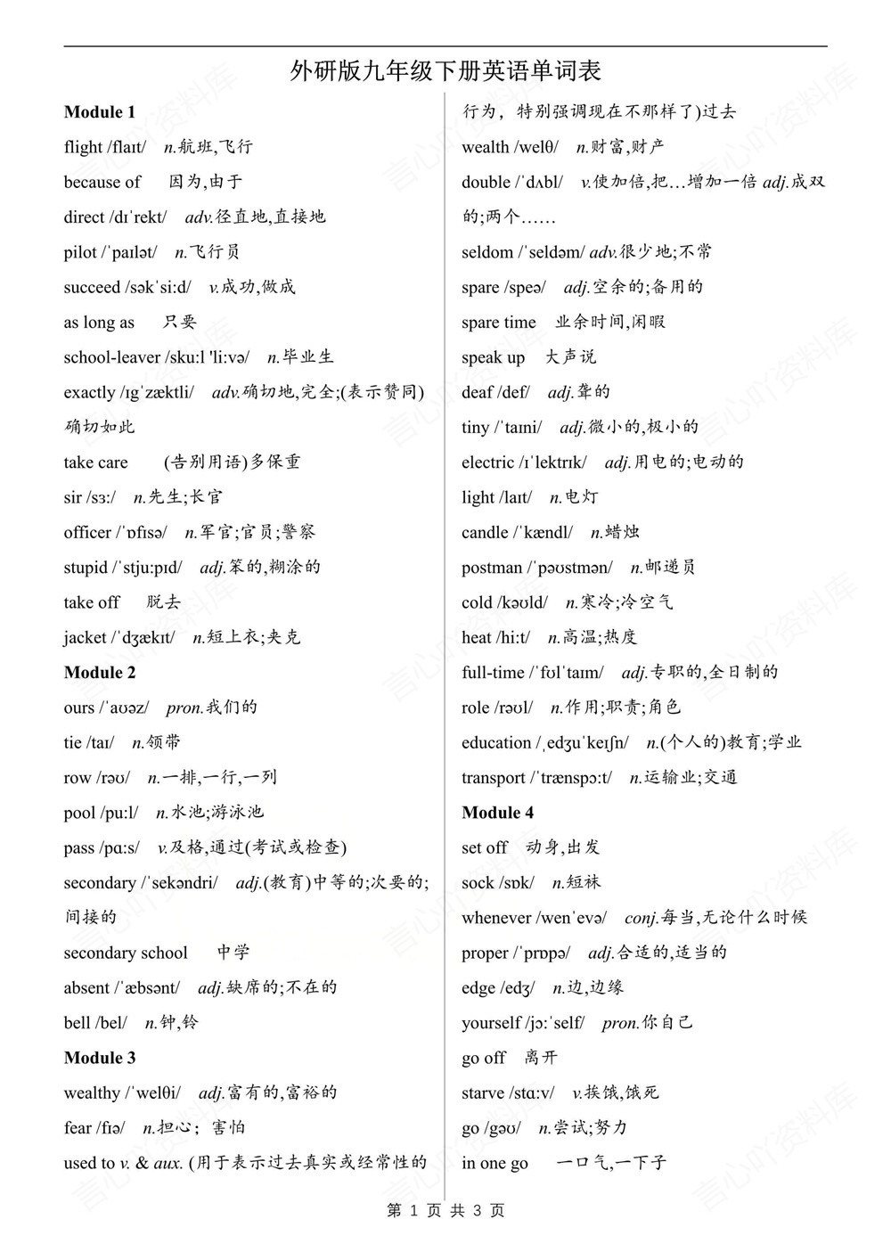 初中英语-九年级下外研版单元单词汇总梳理新版初三下册插图初中英语1
