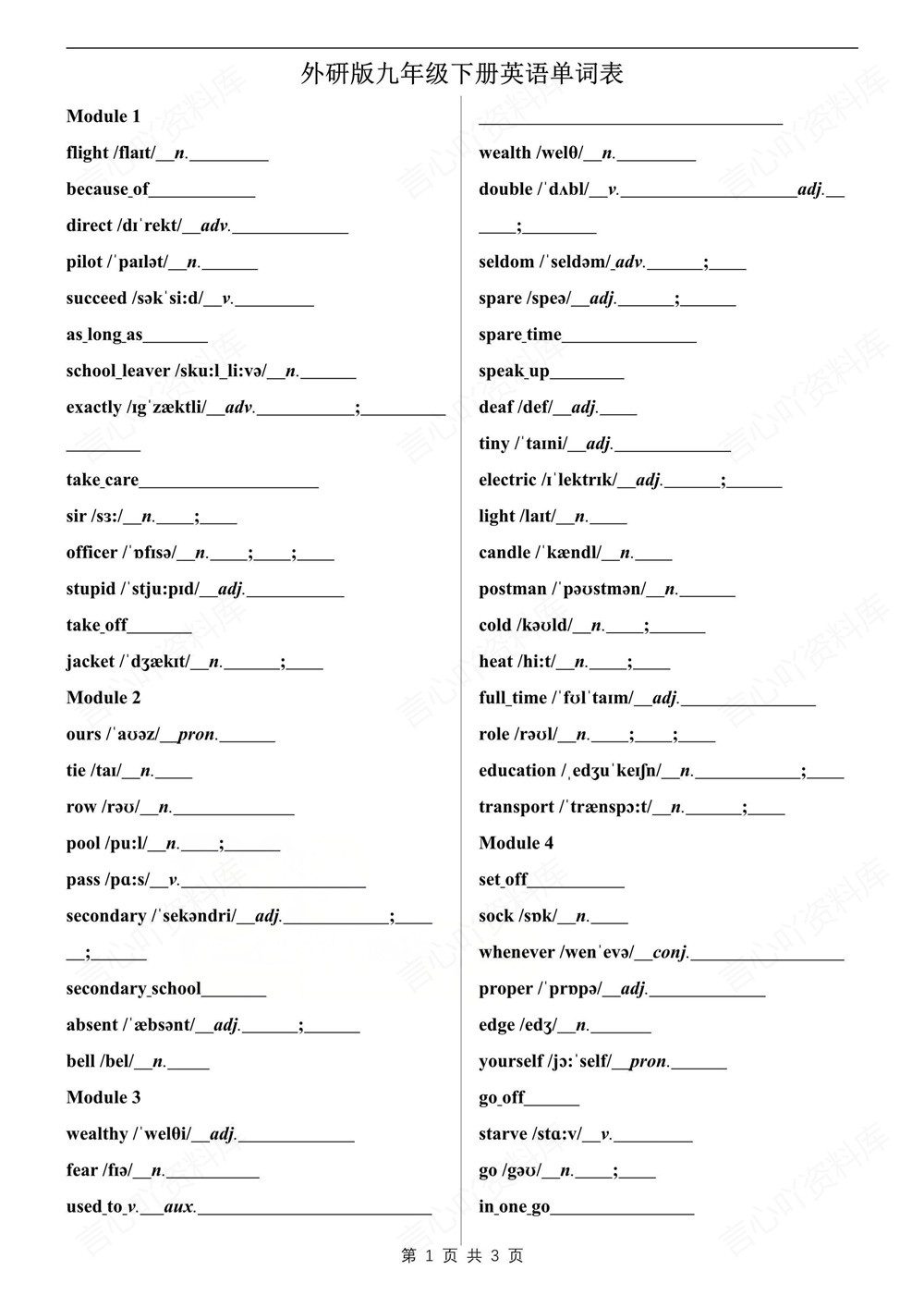 初中英语-九年级下外研版单元单词汇总梳理新版初三下册插图初中英语4