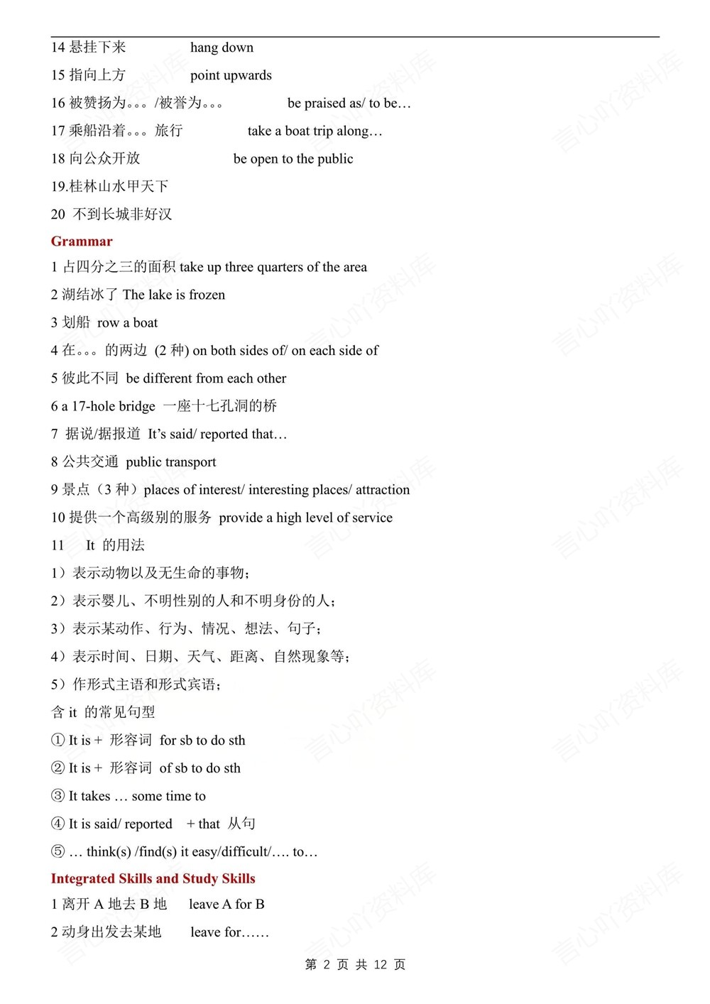 初中英语-九年级下译林版单元重点知识归纳新版初三下册插图初中英语2