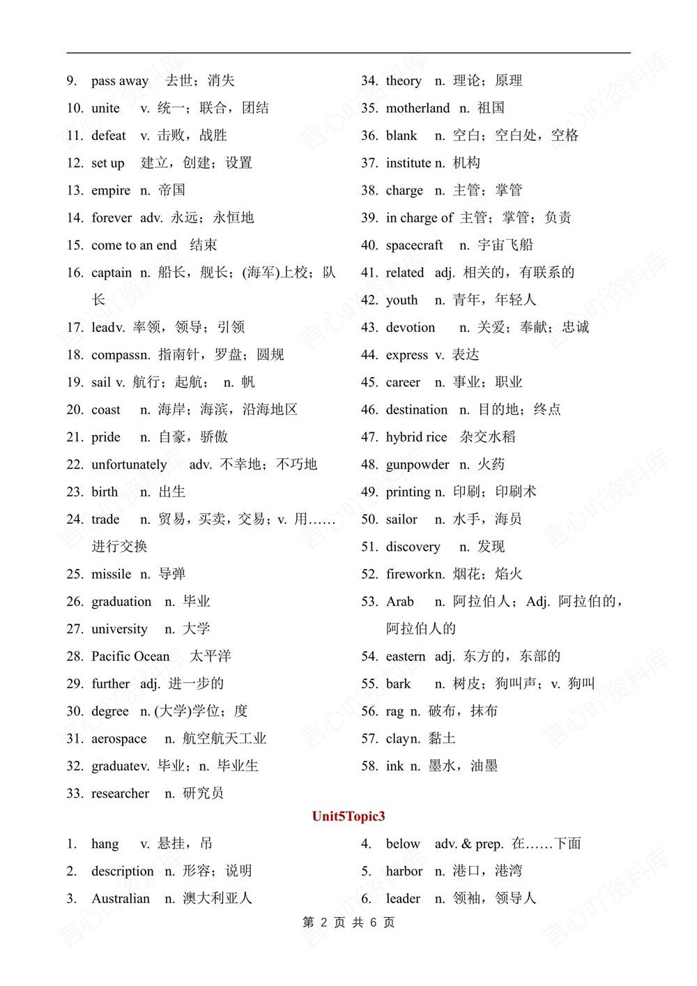 初中英语-九年级下仁爱版单元单词汇总梳理新版初三下册插图初中英语2