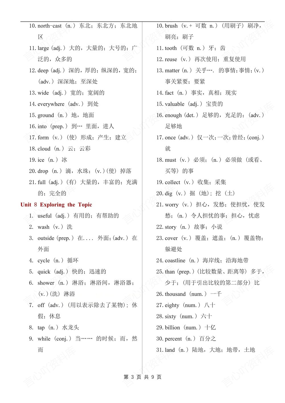 初中英语-七年级下仁爱版单元单词汇总梳理新教材初一下册插图初中英语3