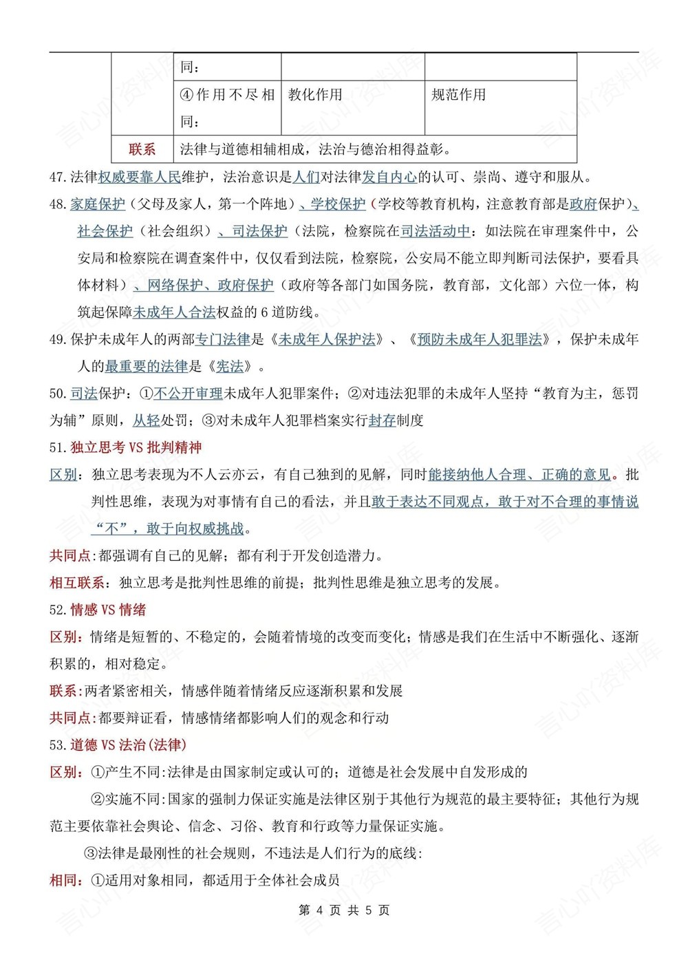 初中道法-七年级下53条常考选择题知识新教材初一下册插图初中道法4