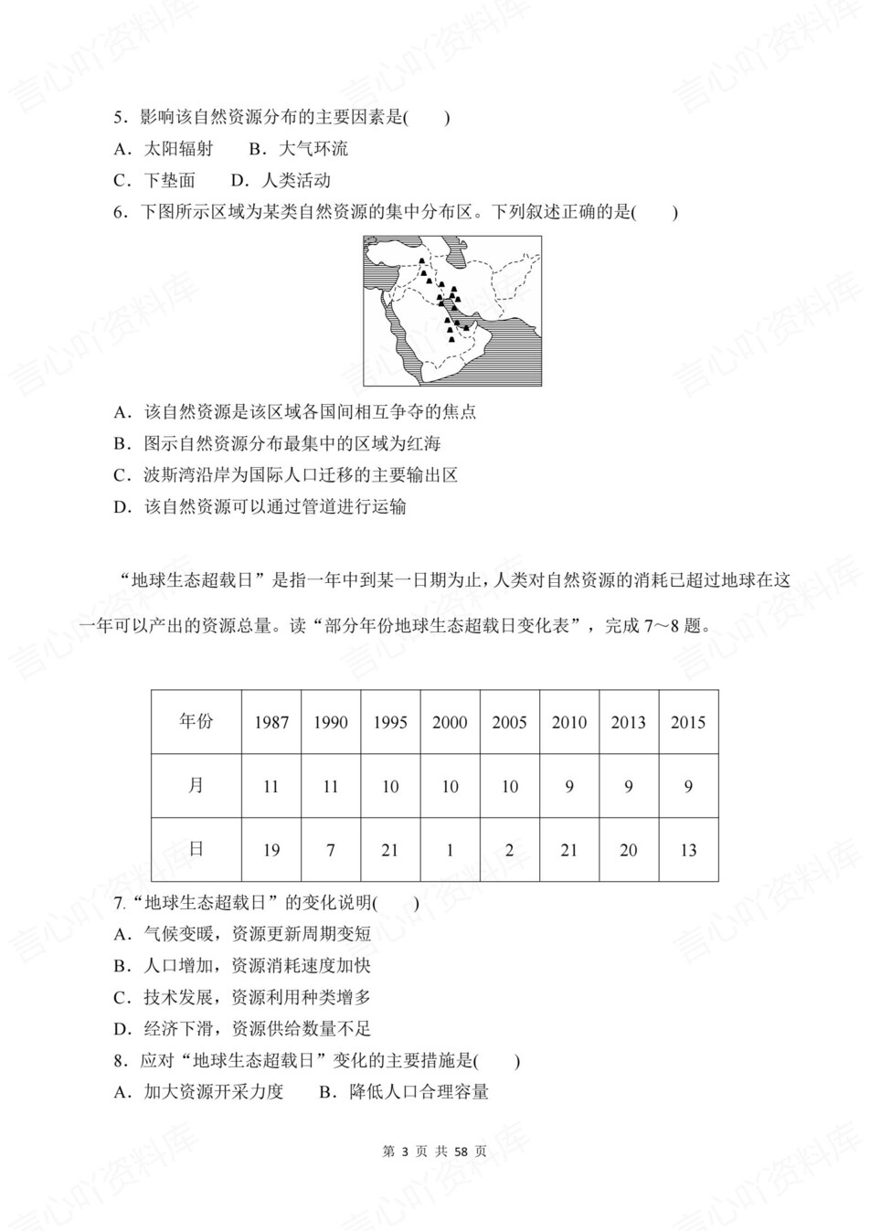 高中地理-选必三章节知识考点练习含解析鲁教版插图高中地理3