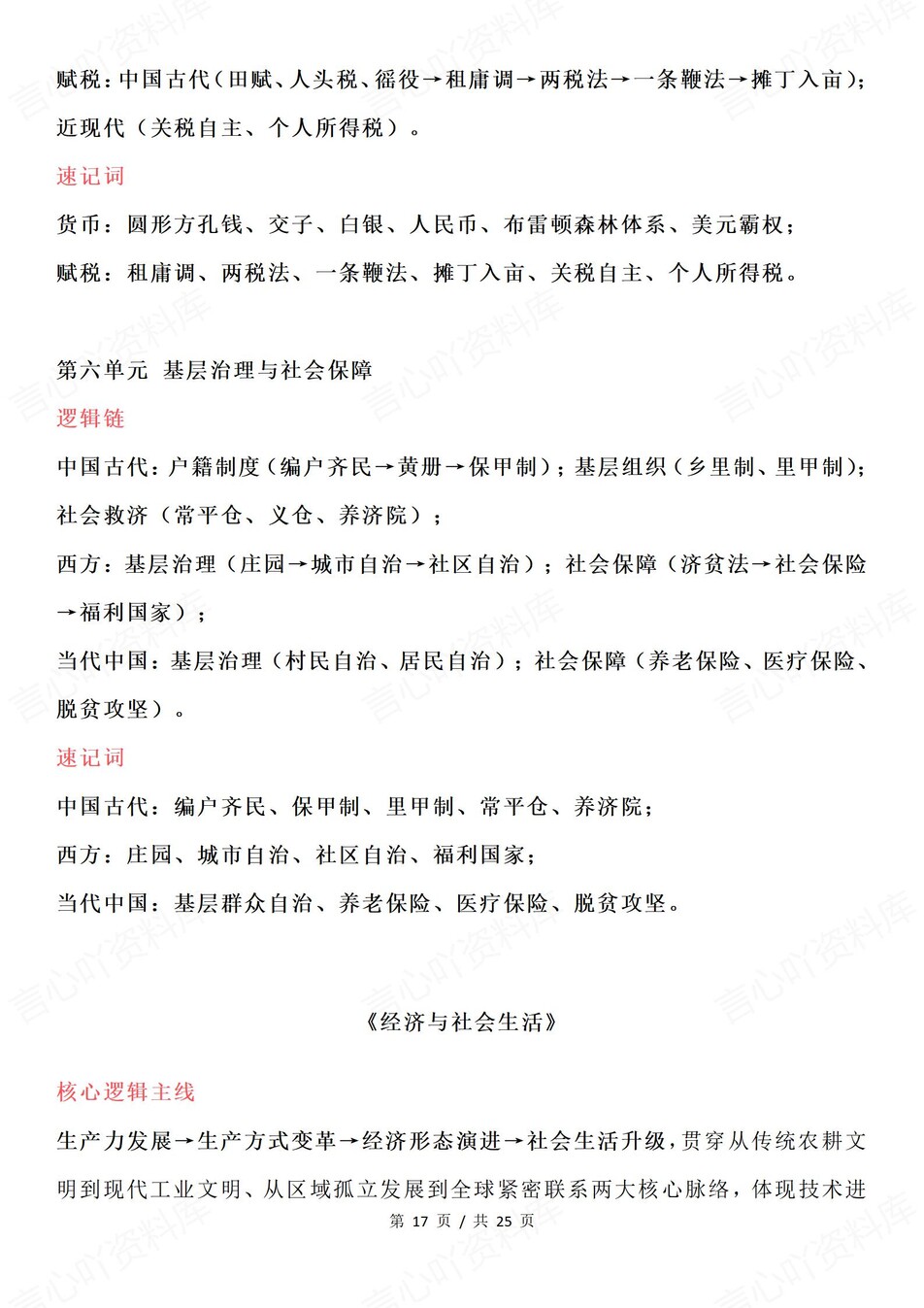 高中历史-必修选必知识逻辑链及词汇梳理插图高中历史6