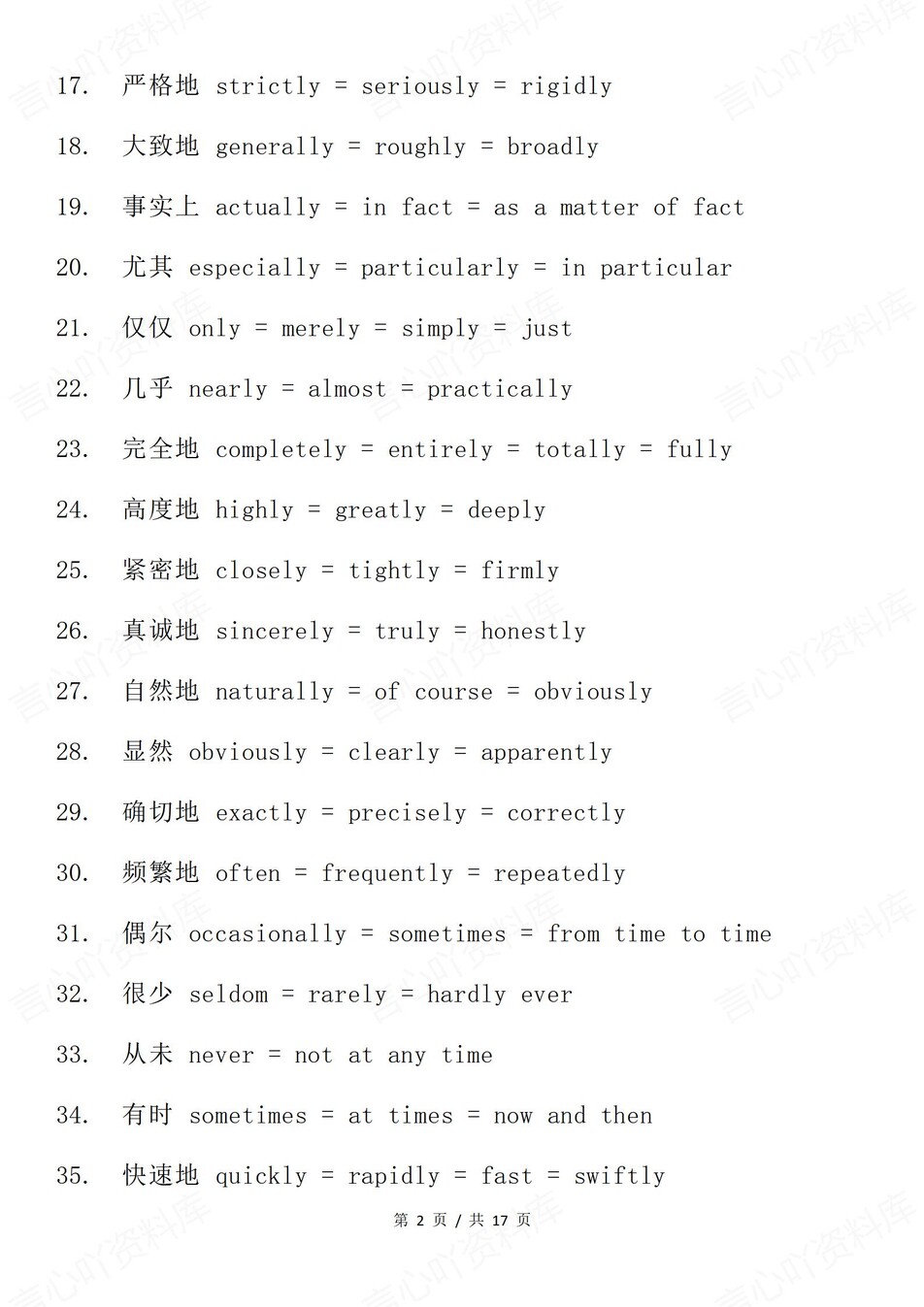 高中英语-阅读理解同义词汇梳理汇总插图高中英语2