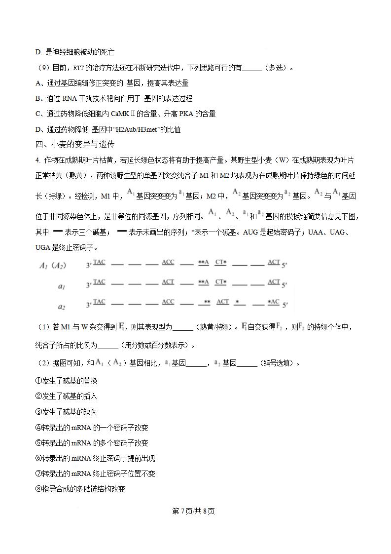 上海市2025年高中学业水平合格性考试生物真题试卷答案解析学考会考春考高考插图历年学考真题4