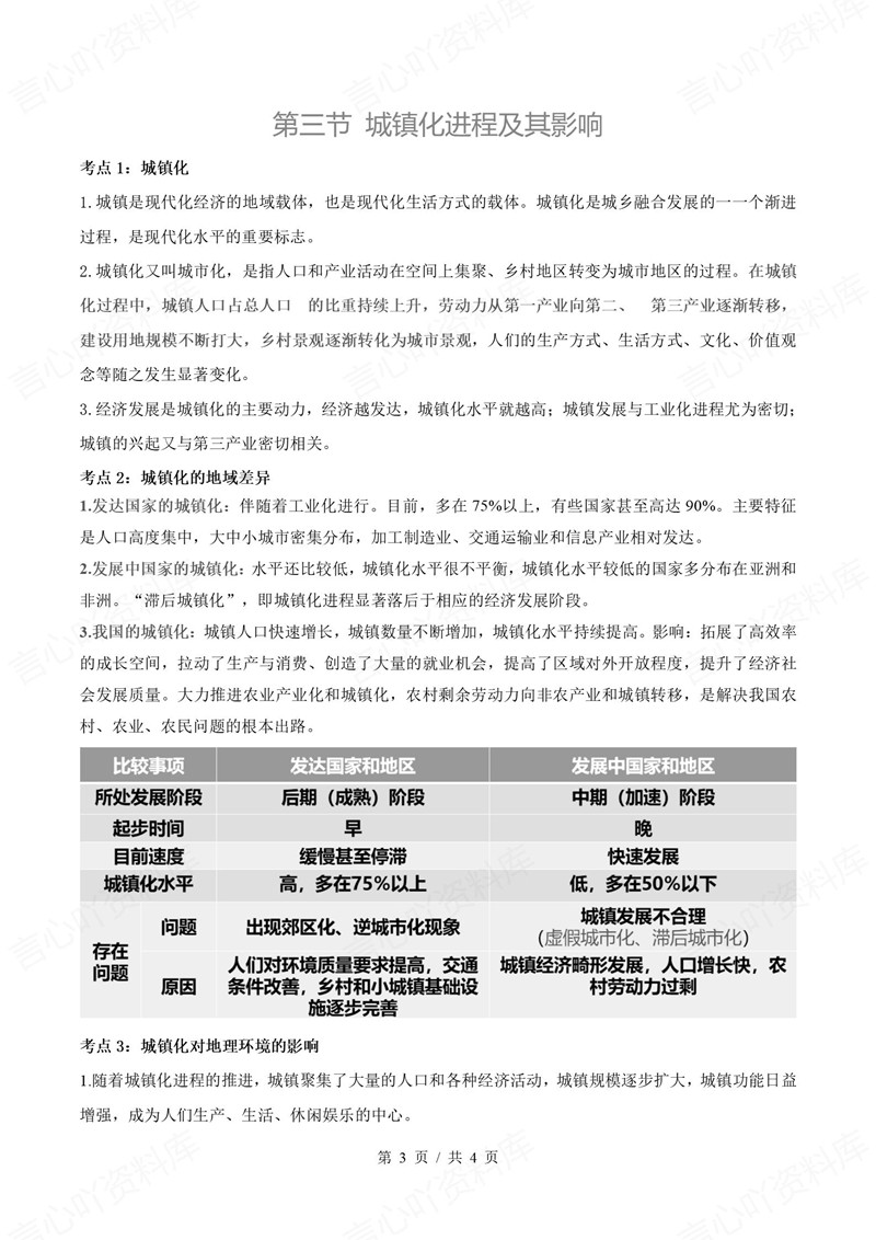 高中地理 | 高一下期中考点梳理知识清单湘教版插图高中考点专项3
