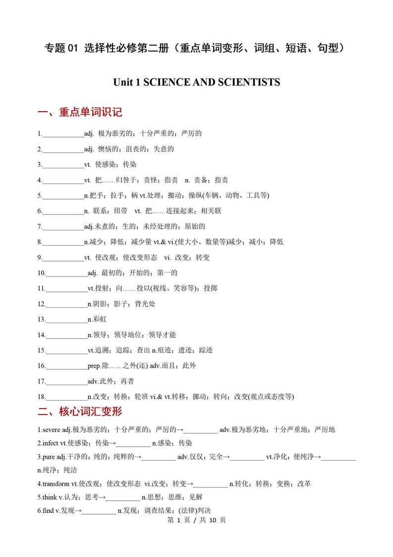 高中英语 | 高二下期中考点梳理知识清单人教版插图高中考点专项4
