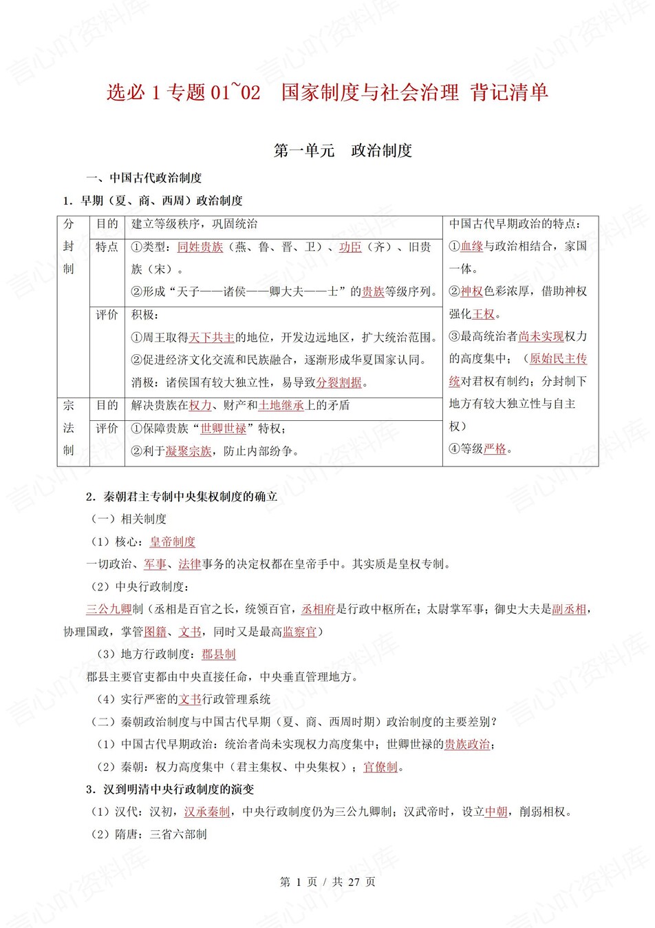 高中历史 | 高二下统编版期末复习考点梳理知识清单试卷模拟插图高中考点专项2