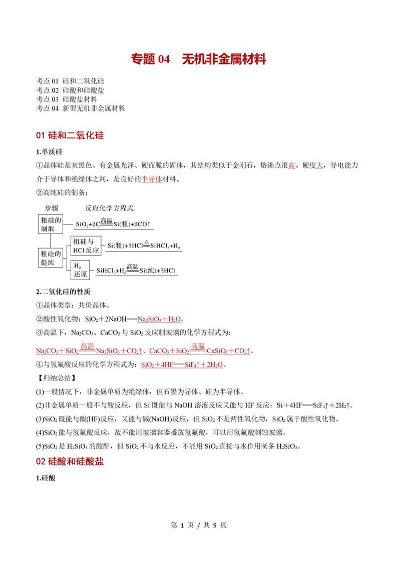 高中化学 | 高一下期中考点梳理知识清单人教版插图高中考点专项7