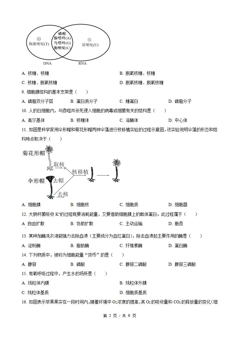 云南省2024年高中学业水平合格性考试生物7月真题试卷答案解析学考会考春考高考插图历年学考真题1
