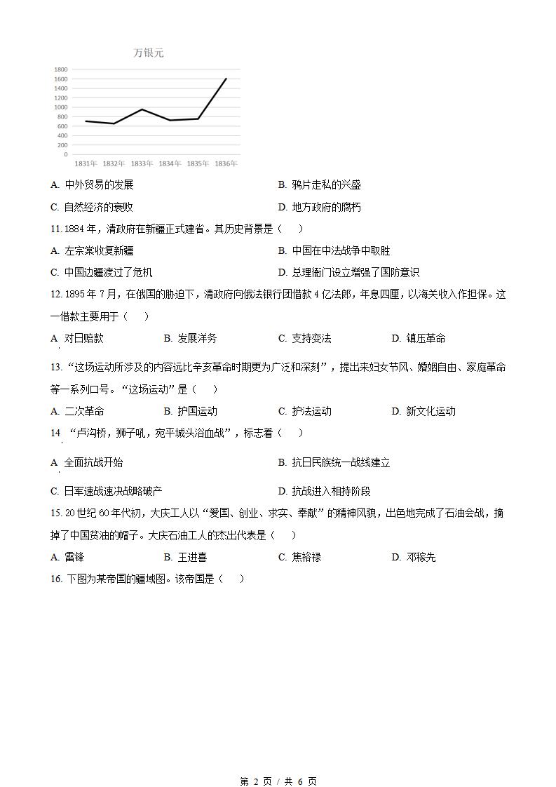 山东省2022年高中学业水平合格性考试历史夏季真题试卷答案解析学考会考春考高考插图历年学考真题1