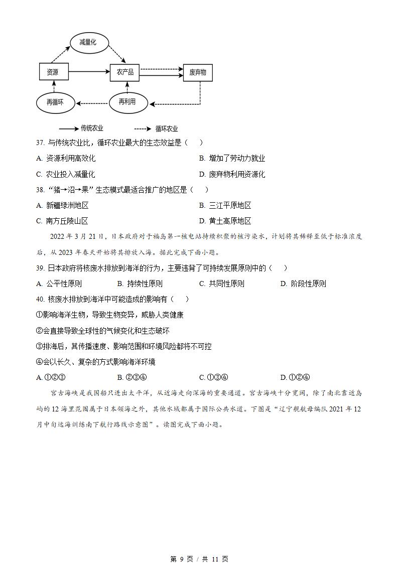 江苏省2023年高中学业水平合格性考试地理真题试卷答案解析学考会考春考高考01插图历年学考真题4