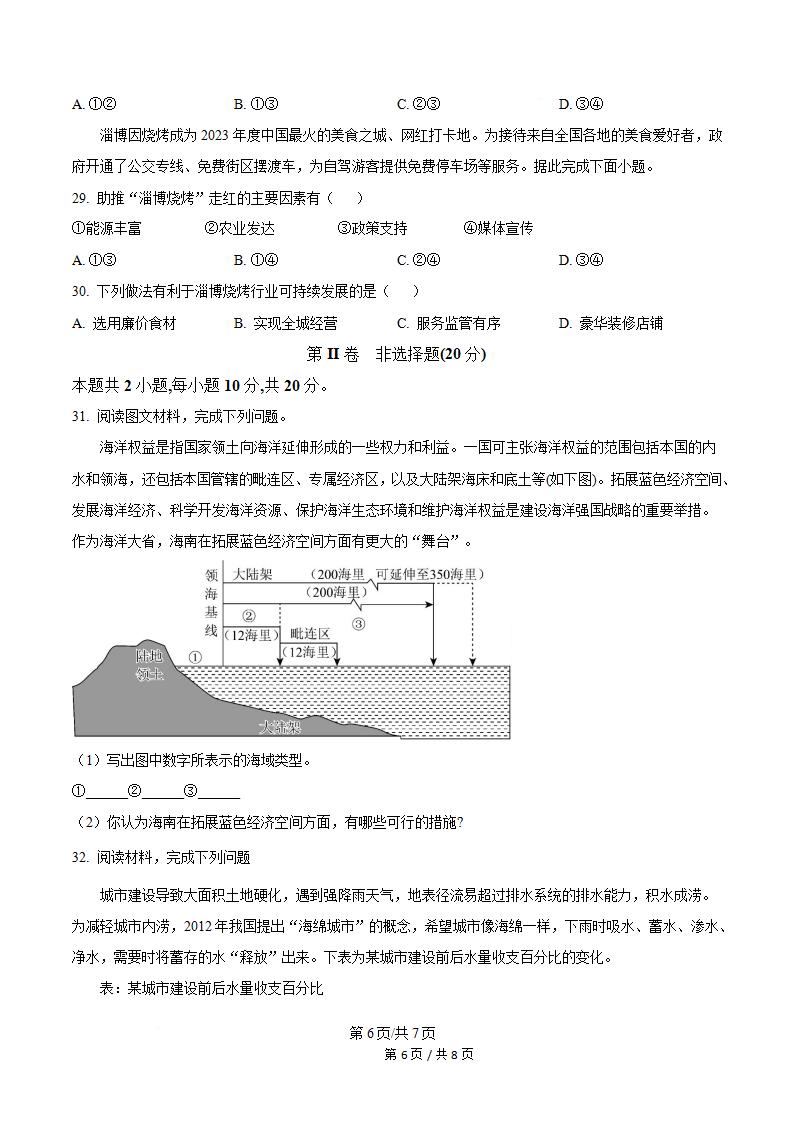 海南省2023年高中学业水平合格性考试地理真题试卷答案解析学考会考春考高考插图历年学考真题4