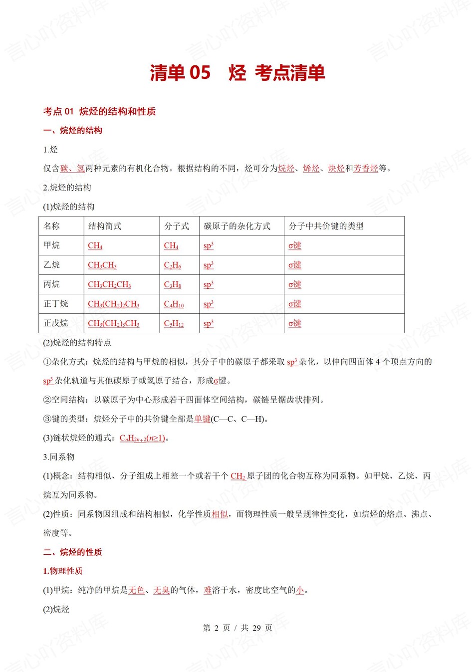 高中化学 | 高二下人教版期末复习考点梳理知识清单试卷模拟插图高中考点专项7