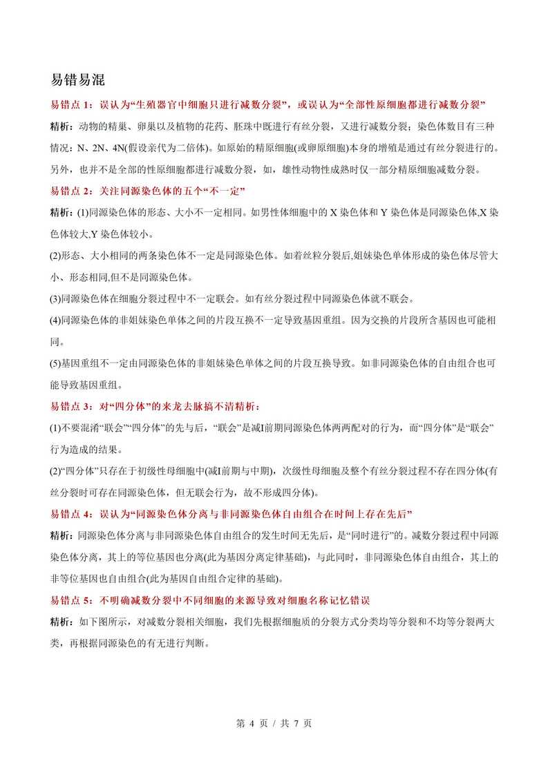 高中生物 | 高一下期中考点梳理知识清单人教版插图高中考点专项5