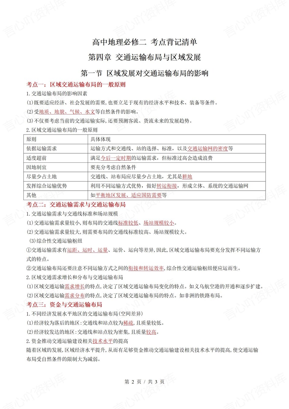 高中地理 | 高一下人教版期末复习考点梳理知识清单试卷模拟插图高中考点专项5
