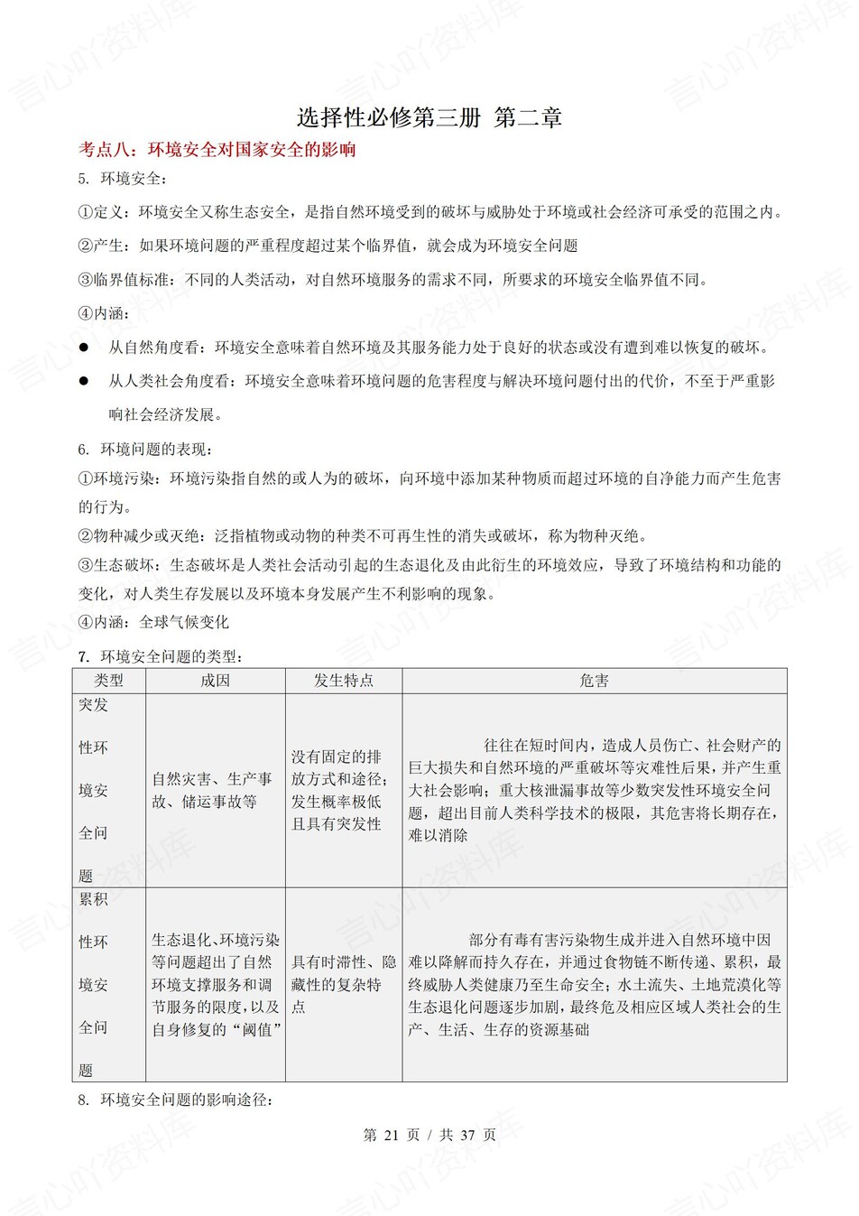 高中地理 | 高二下人教版期末复习考点梳理知识清单试卷模拟插图高中考点专项8