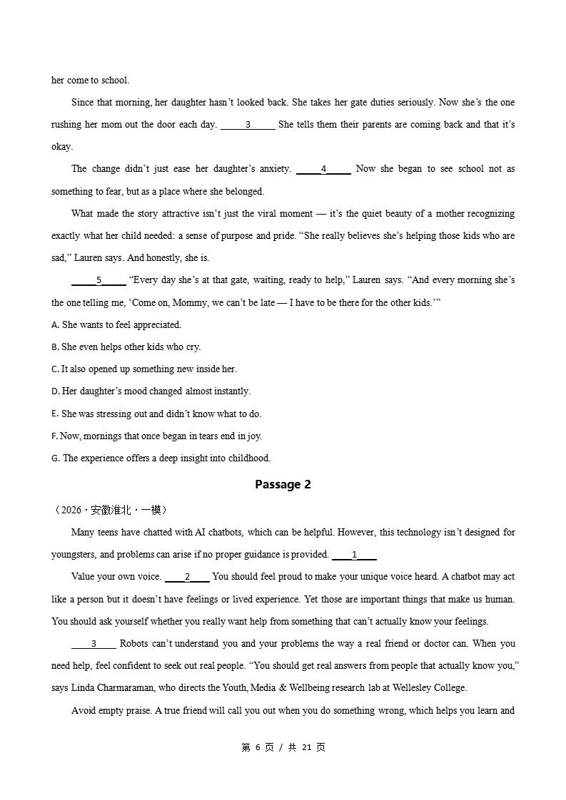 高中英语-阅读理解七选五一模真题通用版高考真试题型汇编考点分类答案解析二模冲刺备考插图真题汇编专项4