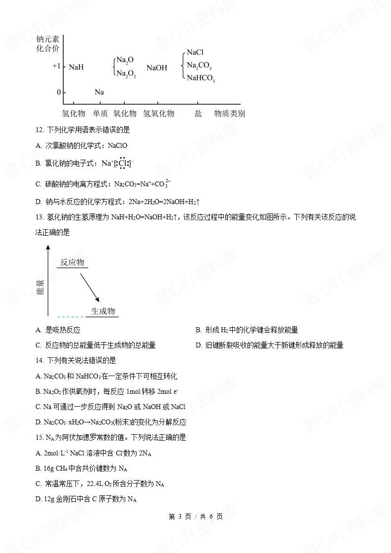 安徽省2024年高中学业水平合格性考试化学真题试卷答案解析学考会考春考高考插图历年学考真题2