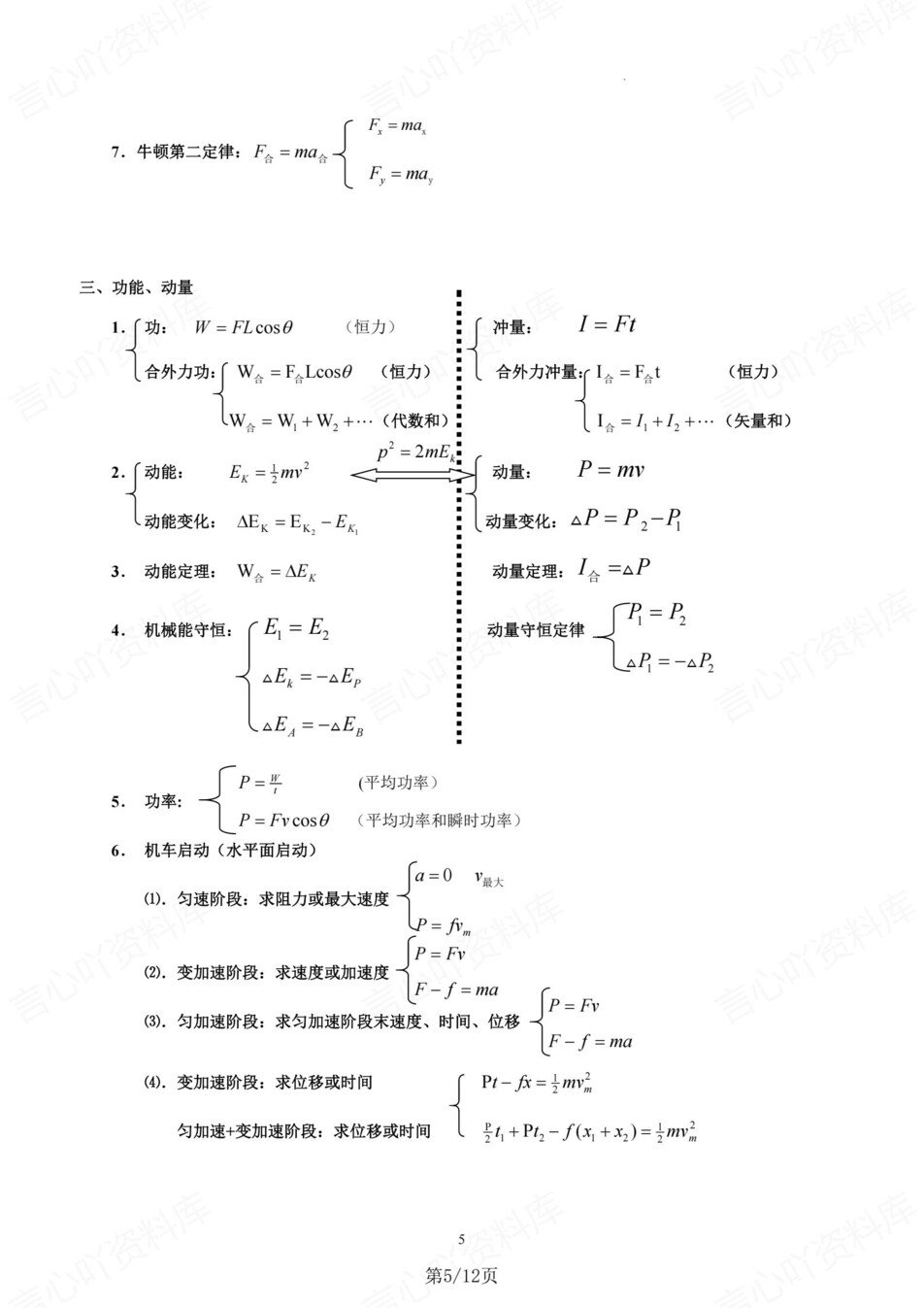 高中物理-必修选必重点必背公式梳理专项知识归纳插图高中物理4