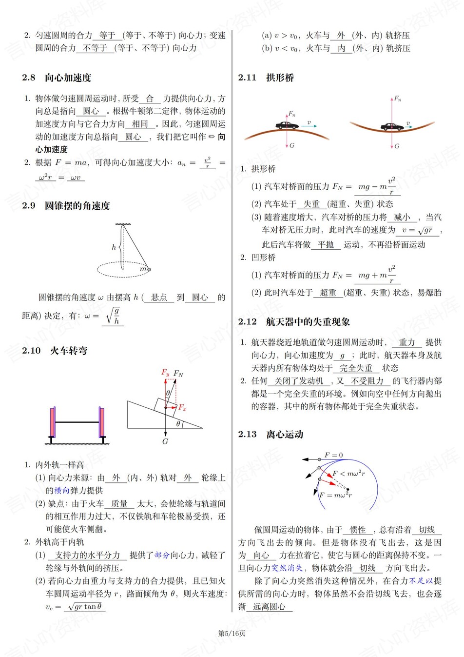 高中物理-必修二知识考点图示汇总专项复习梳理插图高中物理4