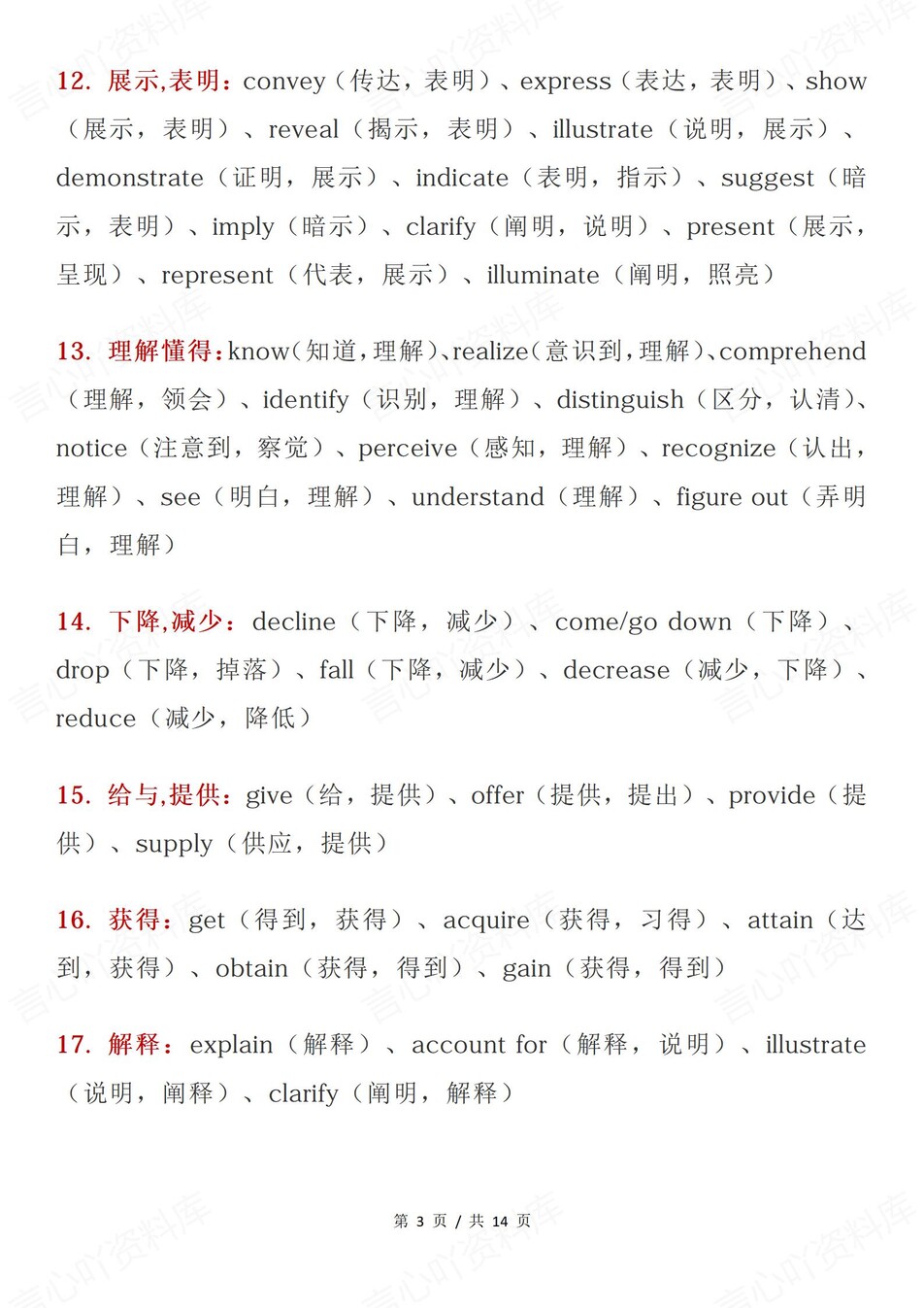 高中英语-阅读理解常见100组梳理专项知识归纳插图高中英语3