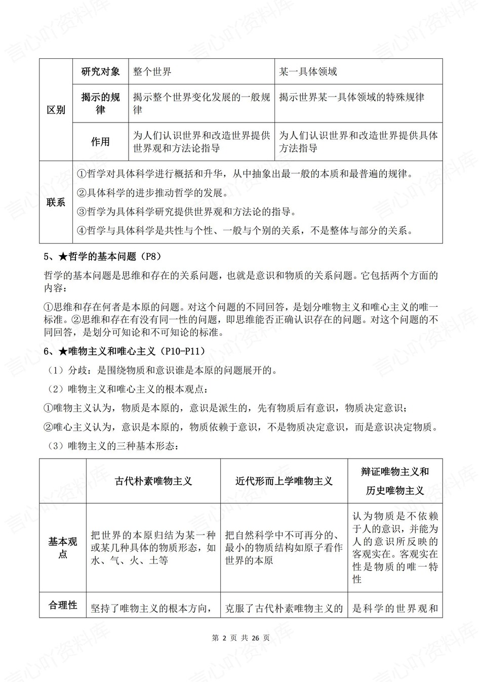 高中政治-必修四4《哲学与文化》逐课知识梳理插图高中政治2