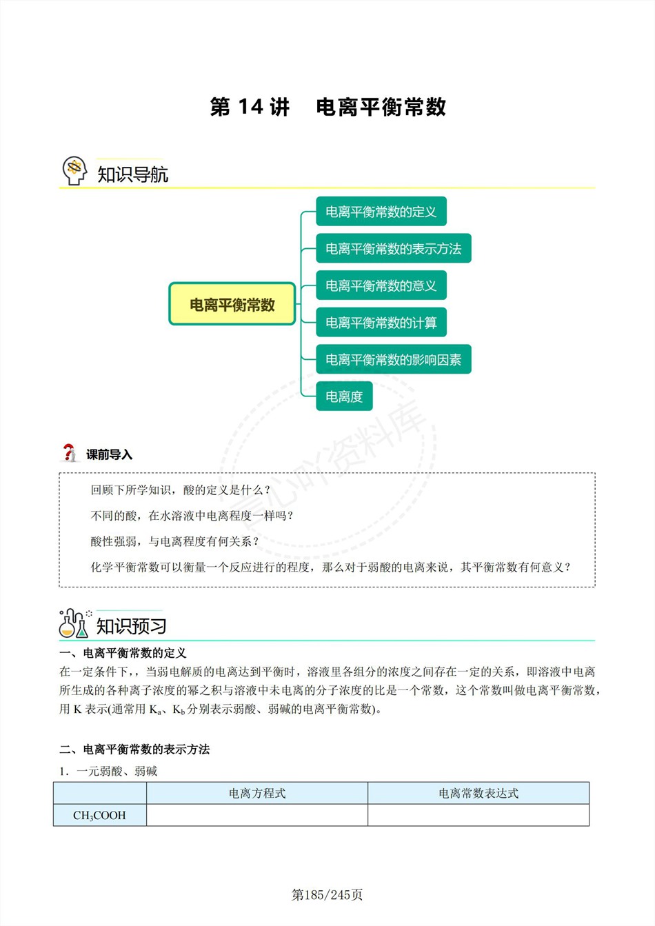 高中化学-新高二暑假衔接讲义人教版复习预习归纳讲练插图同步讲义专项8