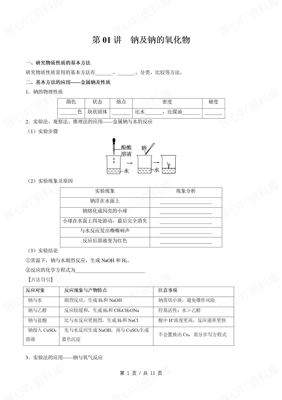 高中化学-新高一暑假衔接讲义鲁科版复习预习归纳讲练插图同步讲义专项1